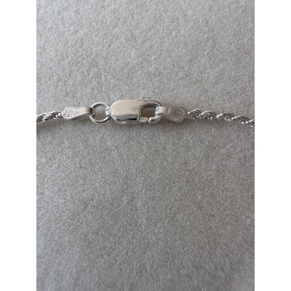 925 Sterling Silver Diamond Cut 8" Rope Chain Bracelet .925 Italy 2.5mm NEW - Picture 5 of 5